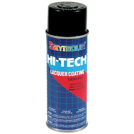Seymour Of Sycamore 16 oz Hi-Tech Lacquer Spray Paint, Semi-Gloss Black, 6PK SE488684